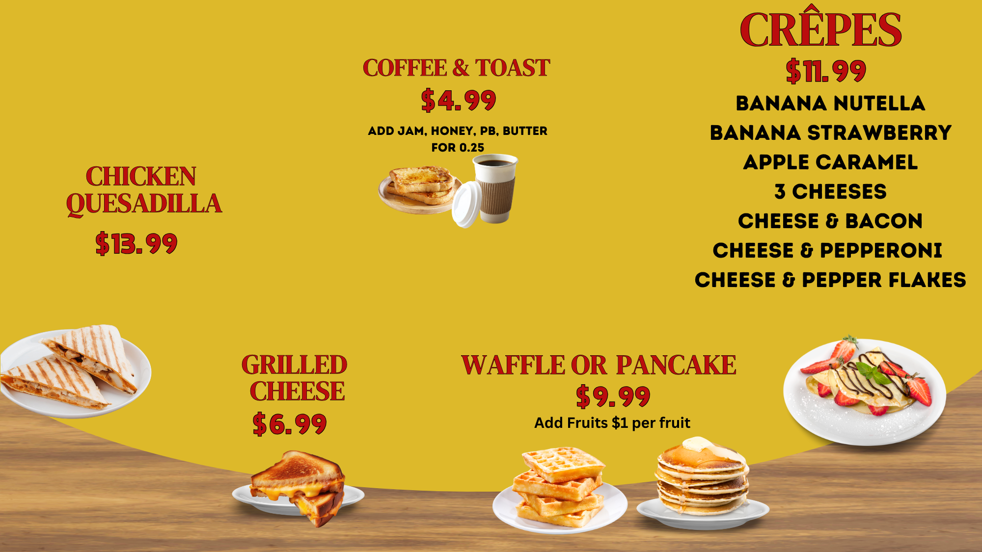 Saffron menu board page two