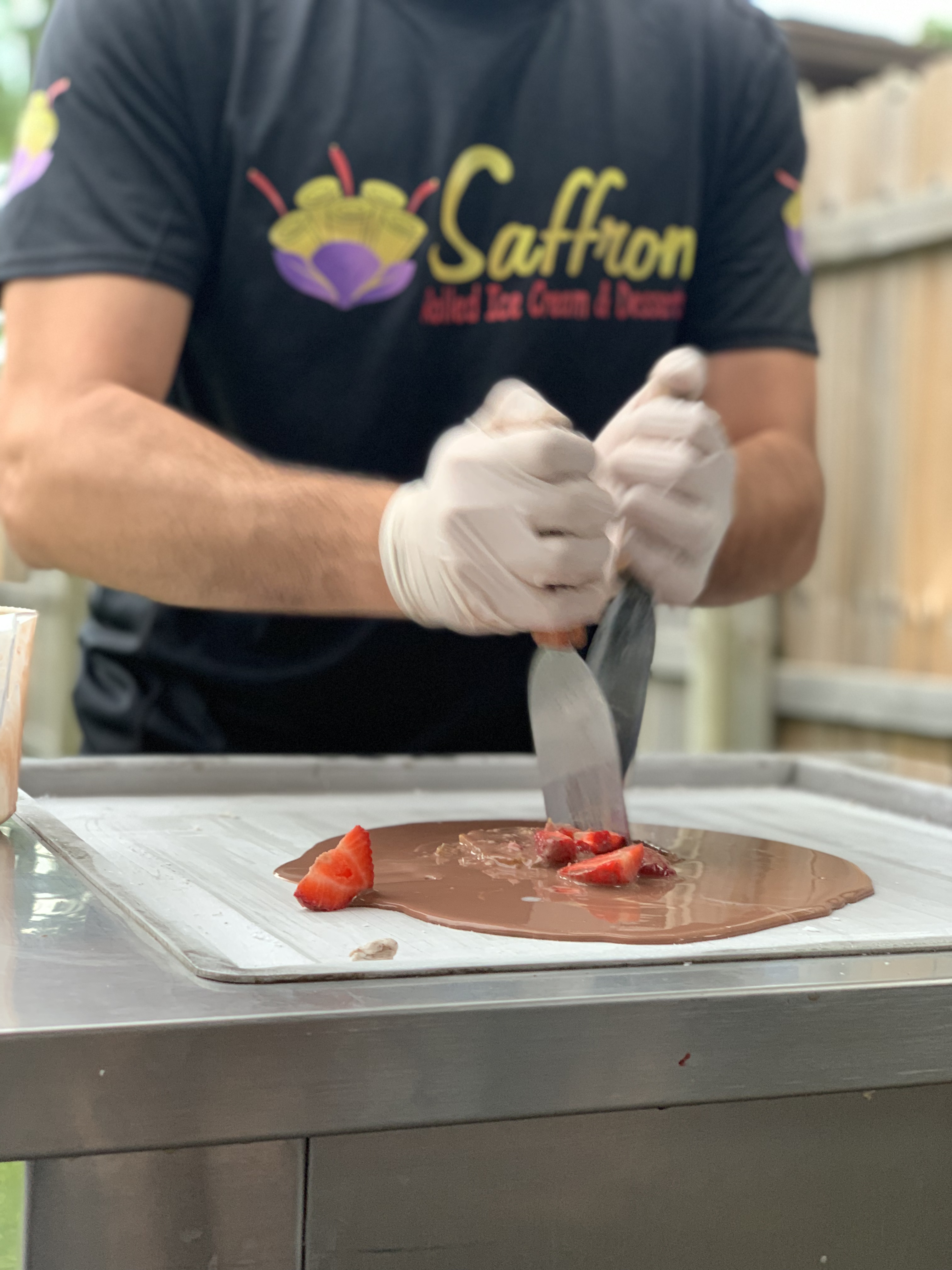 Saffron catering setup at an event
